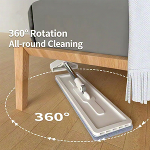<span class=keywords><strong>Mop</strong></span> Piatto Extra Large <span class=keywords><strong>60cm</strong></span> con Pannello Allungato in Alluminio e Asta Lunga 160cm, Panni in Microfibra per Pulizia Quotidiana di Pavimenti Asciutti e Bagnati - Product Image 2