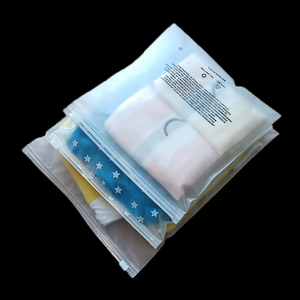 Matte biểu tượng tùy chỉnh dây kéo túi <span class=keywords><strong>LDPE</strong></span> Chất liệu tái chế màn hình in cho quần áo T-shirt - Product Image 2