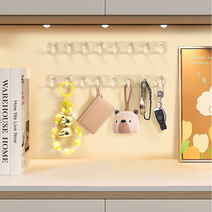 Transparent Wall Mounted Jewelry Storage <b>Hooks</b> Rectangle Shape For Earring And Bracelet <b>Display</b> Rack 2 Packs - Product Image 2