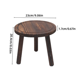 Support de plante rond en bois massif Yingluo, pour intérieur et extérieur, support pour pot de fleurs, petite, moyenne et grande taille - Product Image 4