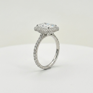 HQ Gems D VS1 CVD Diamant Echter 18K Weißgold Radiantschliff 3 Karat Labor-CVD-Diamantring - Product Image 4