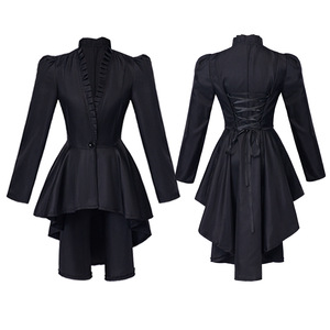 Abrigo de Esmoquin Gótico Victoriano Steampunk para <span class=keywords><strong>Mujer</strong></span>, Traje <span class=keywords><strong>Medieval</strong></span> Vintage con Dobladillo Irregular para Disfraces de Halloween - Product Image 3
