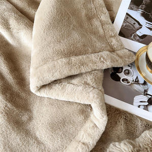 Couverture de jet de flanelle de luxe la plus vendue ensemble de literie en fausse fourrure de lapin Manta Bubble Unique Home Textile Design - Product Image 6