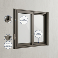 Ventanas Corredizas de Aluminio Resistentes a Huracanes con Mosquitera, Ventanas de Aluminio de Doble Hoja para Terraz y Solárium para Casas