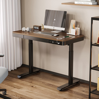 Bureau d'ordinateur pliable avec porte-gobelets modulaires, crochet pour casque, base anti-basculement, revêtement de surface résistant à l'eau, métal