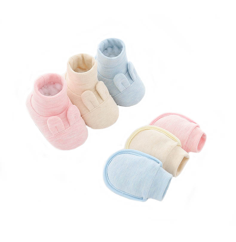 Симпатичные дизайнерские мягкие туфли с ушками для малышей с варежками, унисекс, тканевые носки для новорожденных, хлопковые носки для младенцев, обувь, детская накидка на ногу с перчатками