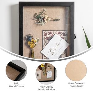 Caja de sombra de madera de tamaños personalizados en blanco y negro <span class=keywords><strong>3D</strong></span> con espaciador de plexiglás - Product Image 3