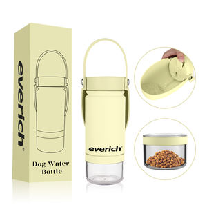 Botella de Agua Portátil 2 en 1 para Perros Everich de Boca Ancha, Doble Pared, Acero Inoxidable 304, 700 ml, con Contenedor de Comida - Product Image 1