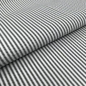 100% polyester T800 tissu Seersucker extensible mécanique 50D 103gsm cation froissé à rayures verticales pour vêtement d'extérieur pour - Product Image 1