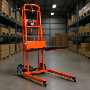 Chariot élévateur à palettes avec treuil, capacité de levage maximale de 330 lb, câble en acier, orange, équipement de manutention - Product Image 2