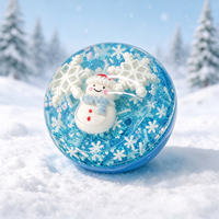 Balle Squishy Faite Main Mochicore de Noël 6cm en TPR Souple Anti-Stress Jouet Sensoriel Père Noël Bonhomme de Neige Homme en Pain d'Épices Cadeau de Fête de Noël
