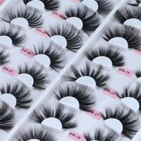 Faux Cils 3D Effet Vison Longs Naturels Doux Faits Main Sans Cruauté, Cils Soie Vaporeux et Volumineux