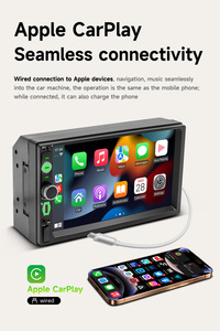 BQCC 2 Din pano araba radyo CD çalar ayna bağlantı geri kamera FM USB AUX dokunmatik ekran medya Stereo F7010C için - Product Image 2