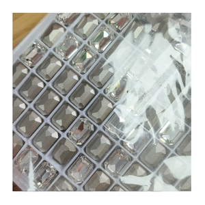 9x18MM Navettes/<span class=keywords><strong>Marquise</strong></span> Facettes Coupe Plaqué Base Blanc Verre Clair Cristal Gemme Usine En Gros - Product Image 6