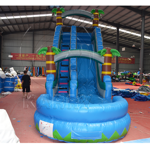 Equipo de Alquiler para Eventos al Aire Libre Karry, Tobogán Acuático Inflable de PVC y Piscina con Diseño de Palmera Tropical - Product Image 2