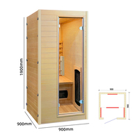 Sauna infrarouge à prix d'usine en cèdre rouge massif, cabine de sauna infrarouge lointain à vapeur sèche avec panneau de commande intelligent