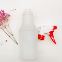 Bouteille pulvérisatrice à gâchette en HDPE blanc opaque réutilisable de 500/750/1000 ml avec pulvérisateur rouge et blanc, bouteille vide pour l'arrosage des plantes