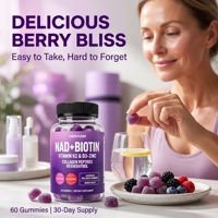 Gummies NAD+ Resvératrol avec biotine |   Complément alimentaire pour la croissance des cheveux et la santé de la peau, anti-âge, à base d'énergie cellulaire, pour femmes, sans produits laitiers, végétalien
