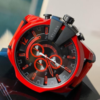Montre-bracelet à quartz multifonctionnelle à quatre fuseaux horaires en acier inoxydable haut de gamme pour hommes, montre en cuir