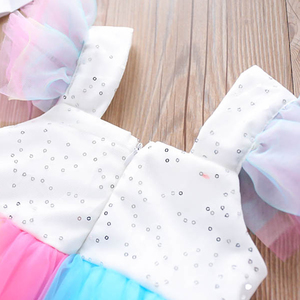 Vestidos de Verano para Niña con Estampado de Dibujos Animados Bordados, Vestidos de Princesa Arcoíris Coloridos de Malla para Bebé - Product Image 4