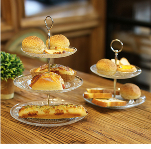 Etolies-Soporte redondo para tartas con vaso de cristal, bandeja de servicio escalonada para té, fiesta, boda, ducha, exhibición de postres, incluye platos - Product Image 3