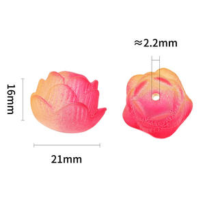 2025ลูกปัดอะคริลิคดอกบัวสามมิติ3D สีสันสดใสแบบ DIY ลูกปัดแฟนซีสำหรับทำสร้อยข้อมือปากกา - Product Image 6