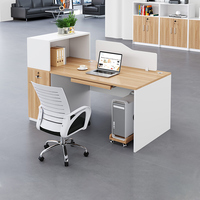 Poste de travail de bureau simple et moderne, rectangulaire, écologique, modulaire, avec écran de séparation et casier, pour employé, avec poste informatique