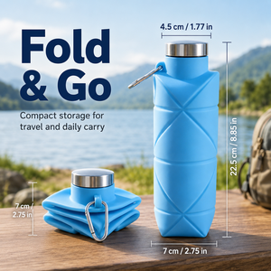 Botella de Agua Plegable de Silicona de 700 ml, a Prueba de Fugas, Unisex, para Viajes al Aire Libre, con Gancho para Colgar, Portátil, de YMS Factory Wholesale - Product Image 4