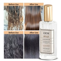 Parfum de cheveux de Rose de marque de distributeur sans silicone parfum de longue durée hydratant lisse brume de parfum de cheveux de 50ml