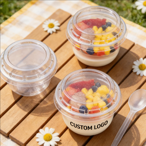 Vasos de Plástico Redondos de 18oz y 20oz con Tapas y Cucharas para Postres - Product Image 4