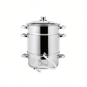 Hi Juicer Cuiseur vapeur à 3 niveaux en acier inoxydable avec couvercle et tuyau pour usage domestique - Product Image 2