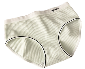 Braguitas de Algodón Transpirables de Cintura Media para Mujer, de Buena Calidad, con Encaje Sólido, Teñido Liso y Ecológico - Product Image 1