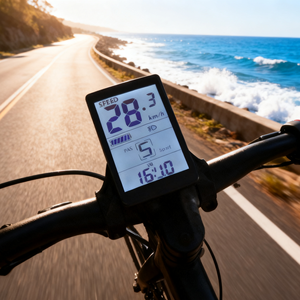 M6h cơ bản 24V-60V Ebike LCD hiển thị không thấm nước xe đạp Màn hình máy tính với tốc độ khoảng cách Pin điện áp chi phí thấp cài đặt - Product Image 1