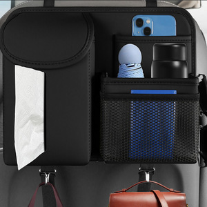 Organisateur de siège arrière de voiture en cuir PU de luxe Anjuny, sac de rangement intérieur arrière avec porte-sac à main - Product Image 5