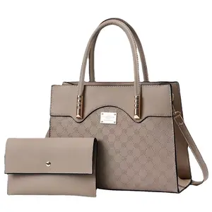 Rose Pattern Large Capacity Damen handtaschen Big Size 2 Stück Set Tragetaschen mit kleinen Brieftaschen