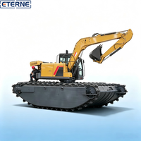Excavatrice flottante amphibie personnalisée de 8 tonnes pour le dragage de rivières intérieures et la construction de marais