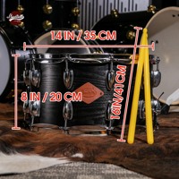 Tambor de Percusión Beatello 1408 Deep Cannon con Llave de Velocidad Variable, Baquetas de Nylon Antideslizantes 5A para Instrumentos de Percusión de Escenario