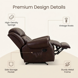 Set Divani Reclinabili Moderni da Soggiorno in Ecopelle con Massaggio, Divano a 2 Posti Manuale e Poltrona Reclinabile a 3 Posti, Set di Poltrone Rilassanti per Arredamento - Product Image 2