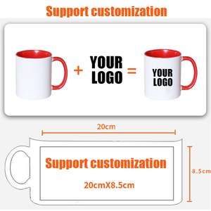 Tùy chỉnh 11 oz Cốc sứ cup Quà Tặng thăng hoa khoảng trống Trắng lớp phủ bên ngoài màu bên trong 11 oz Cốc gốm với màu xử lý - Product Image 5