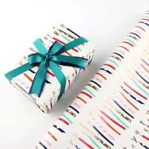 Papel de regalo de tejido impermeable con logotipo personalizado exquisitamente a todo color para envolver tela