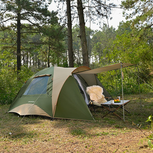 Tenda da campeggio impermeabile in stile tenda a cupola con Tunnel Glamping 2x2m per 2-3 persone con zanzariera | All'aperto Family Kamp - Product Image 3