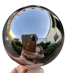 Bola decorativa de <span class=keywords><strong>Metal</strong></span> para decoración de jardín, balancín hueco de 36, 40 y 900mm, 1000mm, de acero inoxidable, medio redondo, de terracota Orb 36 - Product Image 3