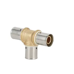 DN16黄铜管道三通配件，用于PPR PEX管道压力机配件