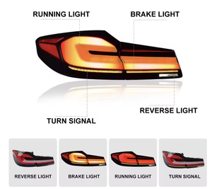 ชุดไฟท้าย LED แบบใสทั้งชุด สำหรับรถยนต์ซีรีส์ 5 รุ่น G30 ปี 2018-2020 แบบเสียบใช้งานได้ทันที (Plug & Play) พร้อมไฟเลี้ยวและไฟเบรก LCI แสงสีขาว 6000K - Product Image 4