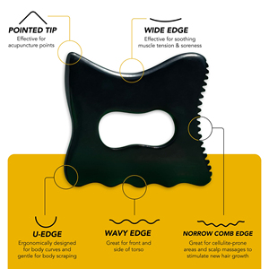 Strumento di drenaggio linfatico personalizzato grande manico in pietra Bian massaggio Guasha dello strumento per la cura del corpo - Product Image 5