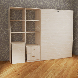 Lits pliants muraux Murphy en contreplaqué, convertibles, modernes, en bois, sur mesure, taille double, queen, king, gain de place - Product Image 4