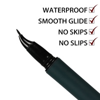 Eyeliner liquide minéral résistant aux taches et sans saut de longue durée Pointe en feutre courbé Maquillage noir pour le maquillage des yeux