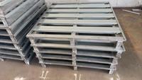 Palettes en acier YJC modèle 467, norme européenne, 0,8 m x 1,2 m, capacité de charge de 2 tonnes, galvanisées à chaud, empilables, durables, pour stockage en entrepôt