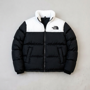 Chaqueta Acolchada Reversible Impermeable con Capucha y Bordado Transpirable para Hombre Tallas Grandes The North Face Roja y Negra con Cremallera Casual Gruesa - Product Image 1
