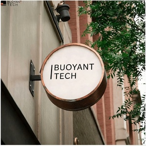 Round Custom Storefront Sign Metal Wall Mounted Lightbox Signage Double Sided Exterior Circle Cafe <b>Light</b> <b>Box</b> Sign - Product Image 2